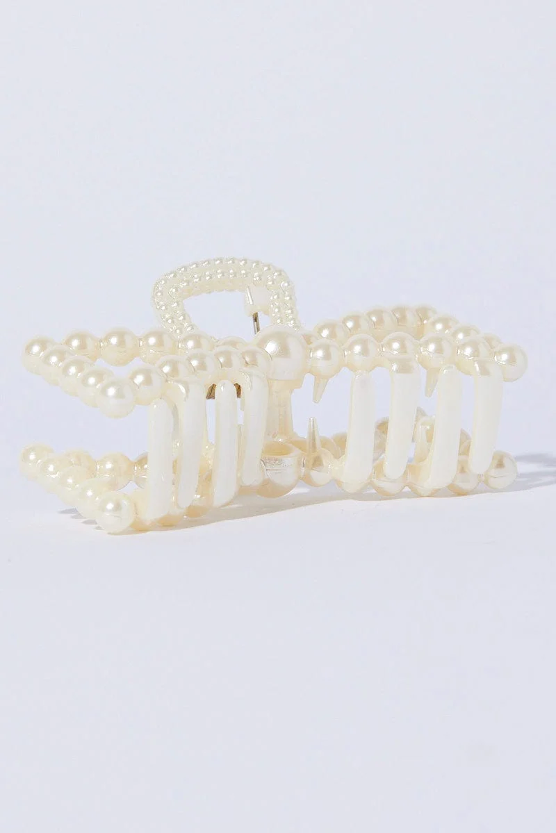 White Bowtie Claw Clip