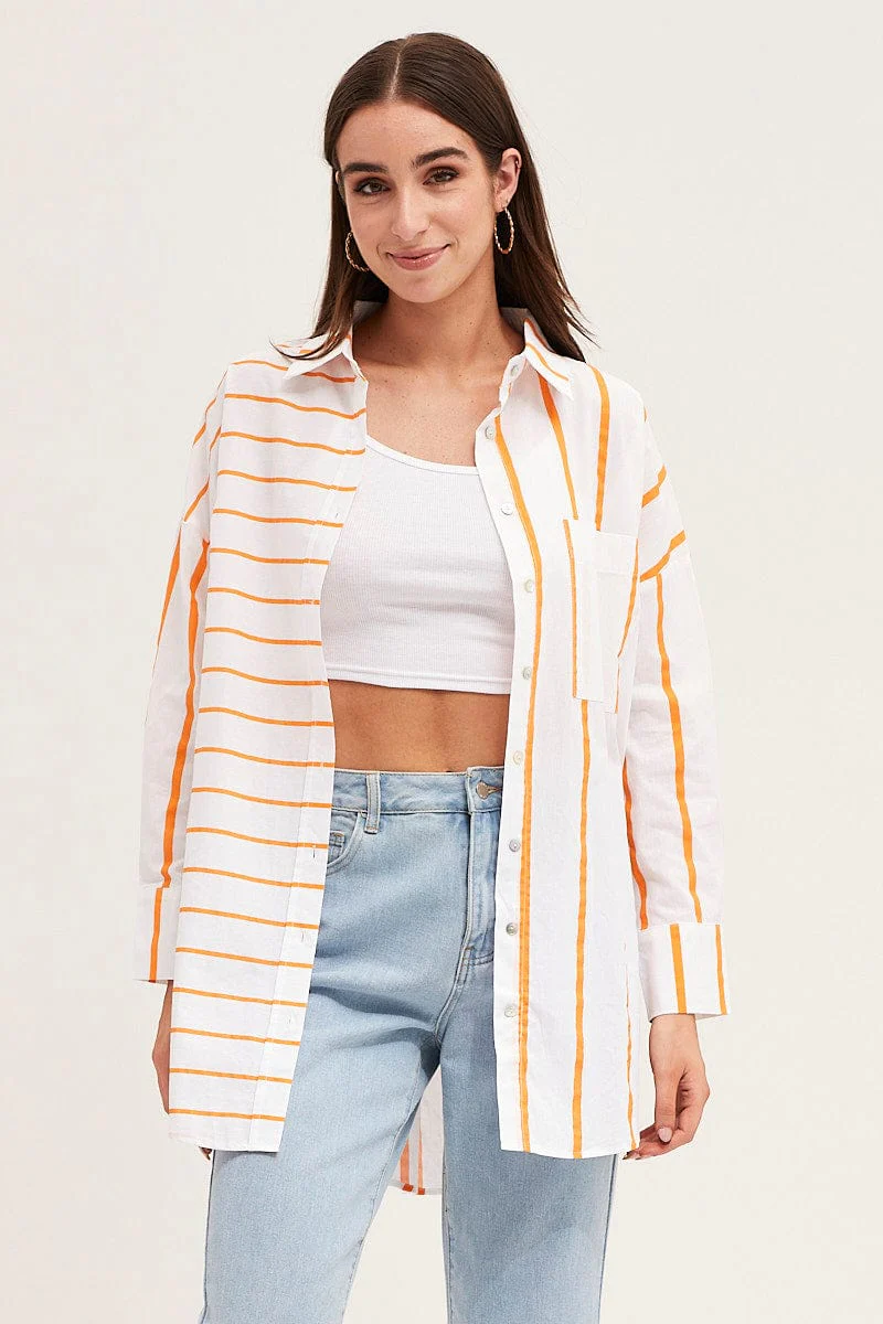 Stripe Long Sleeve Button Up Shirt