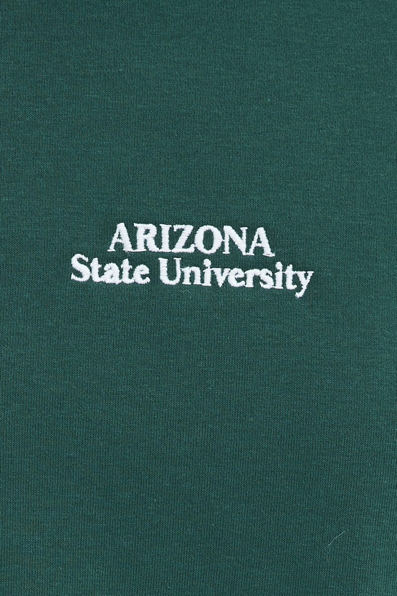 Green Graphic Sweater Long Sleeves