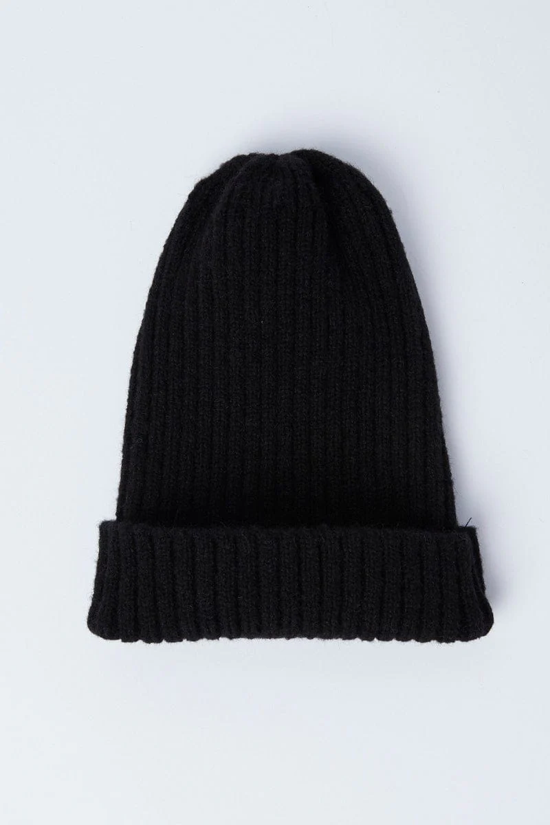 Black Rib Beanie