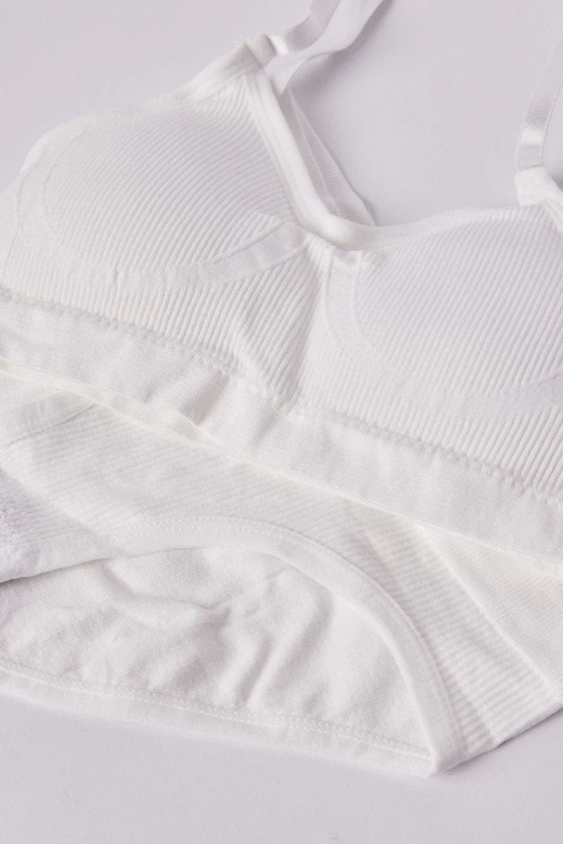 White Seamless Lingerie Set