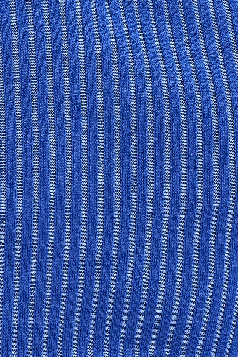 Blue Turtle Neck Knit Top