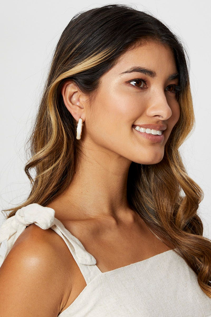 Red Chunky Acrylic Hoop Earrings