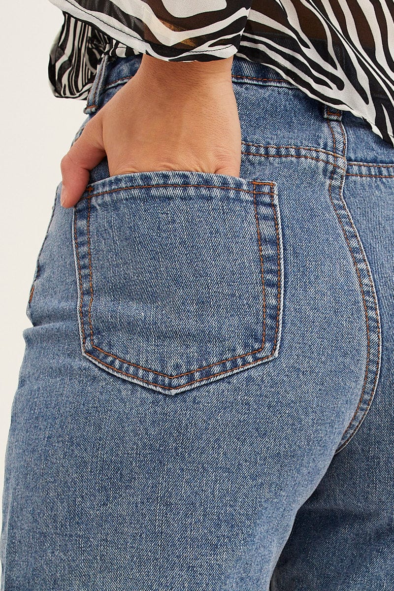 Blue Shorts High Rise Longline