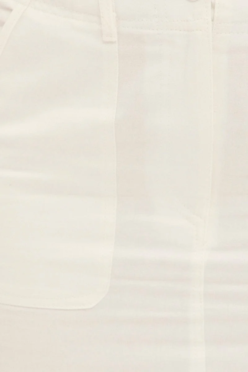 White Out Pocket Cargo Mini Skirt