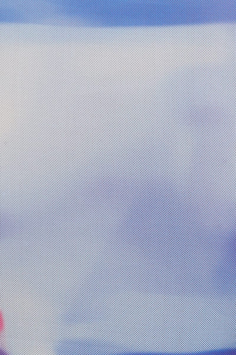 Blue Abstract Landscape Print Mesh Short Sleeve Top