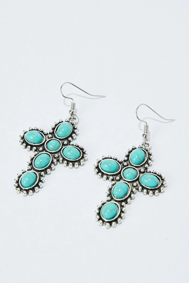 Silver Cross Earrings