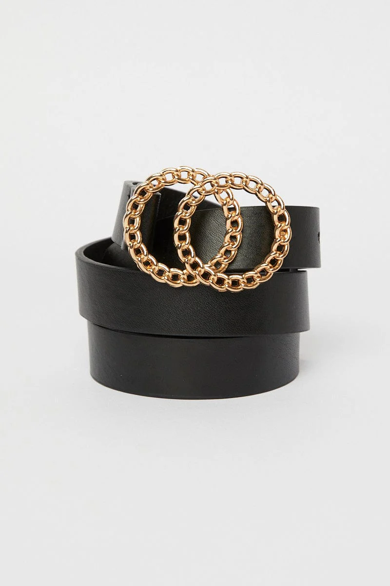 Black Double Ring Belt