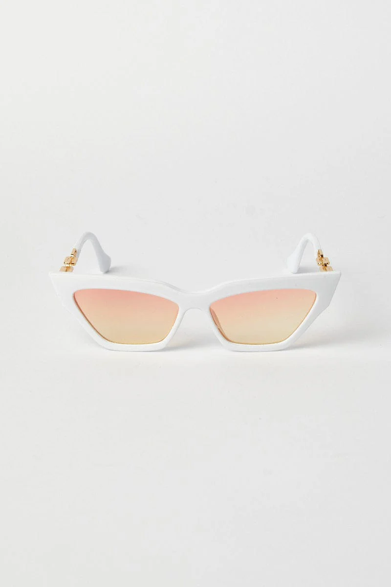 White Cat Eye Fashion Sunglasses