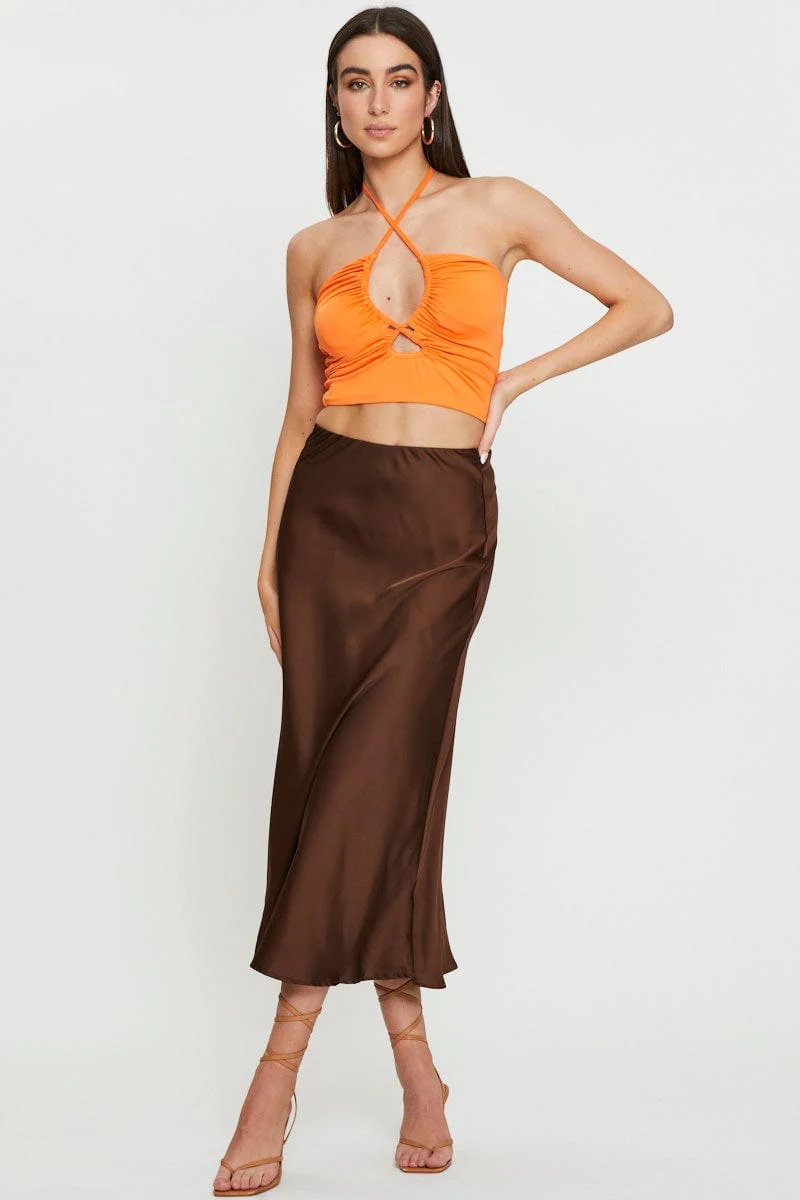 Orange Halter Top