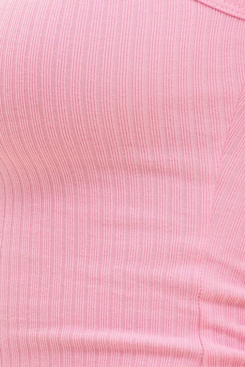 Pink Prea Bind Detail Singlet
