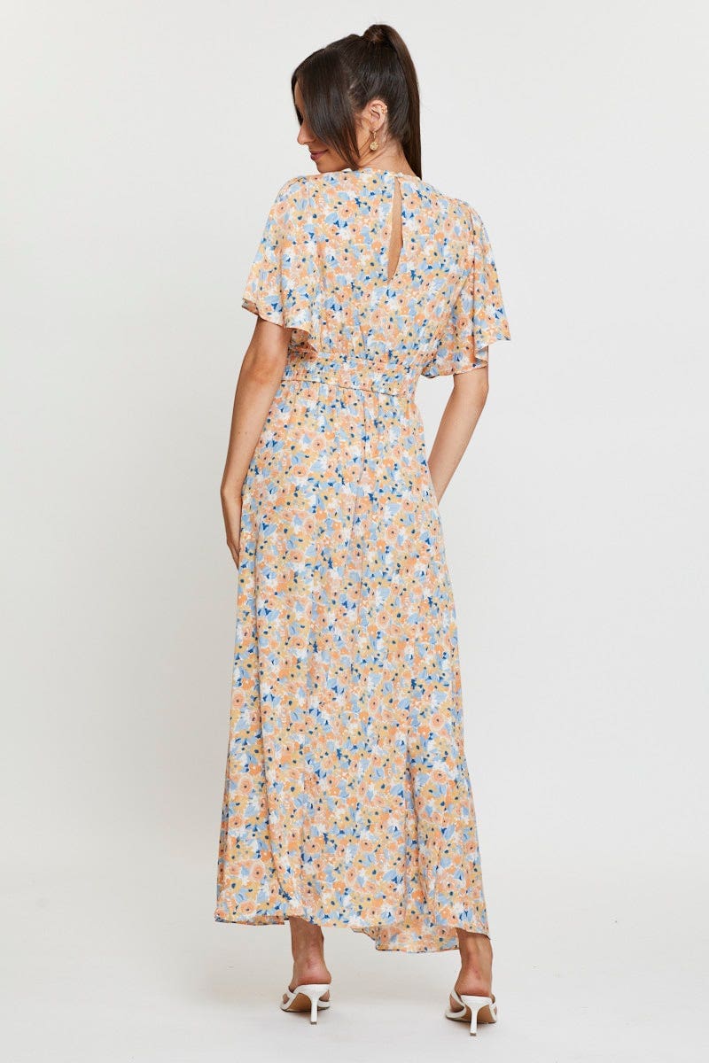 Print Dress Short Sleeve Maxi