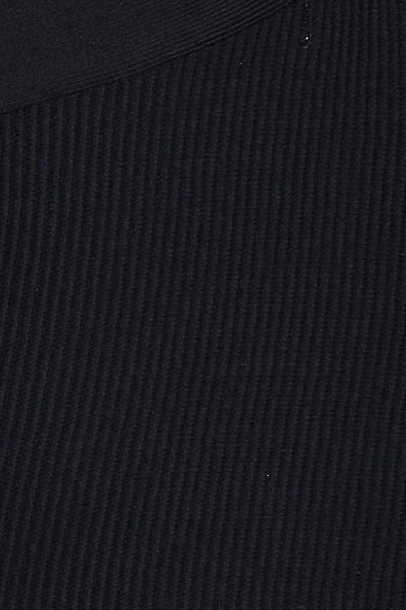 Black Knit Top Sleeveless Halter