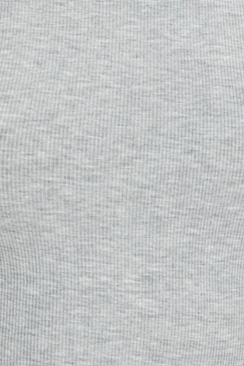 Grey Side Zip Bodycon Ribbed Dress