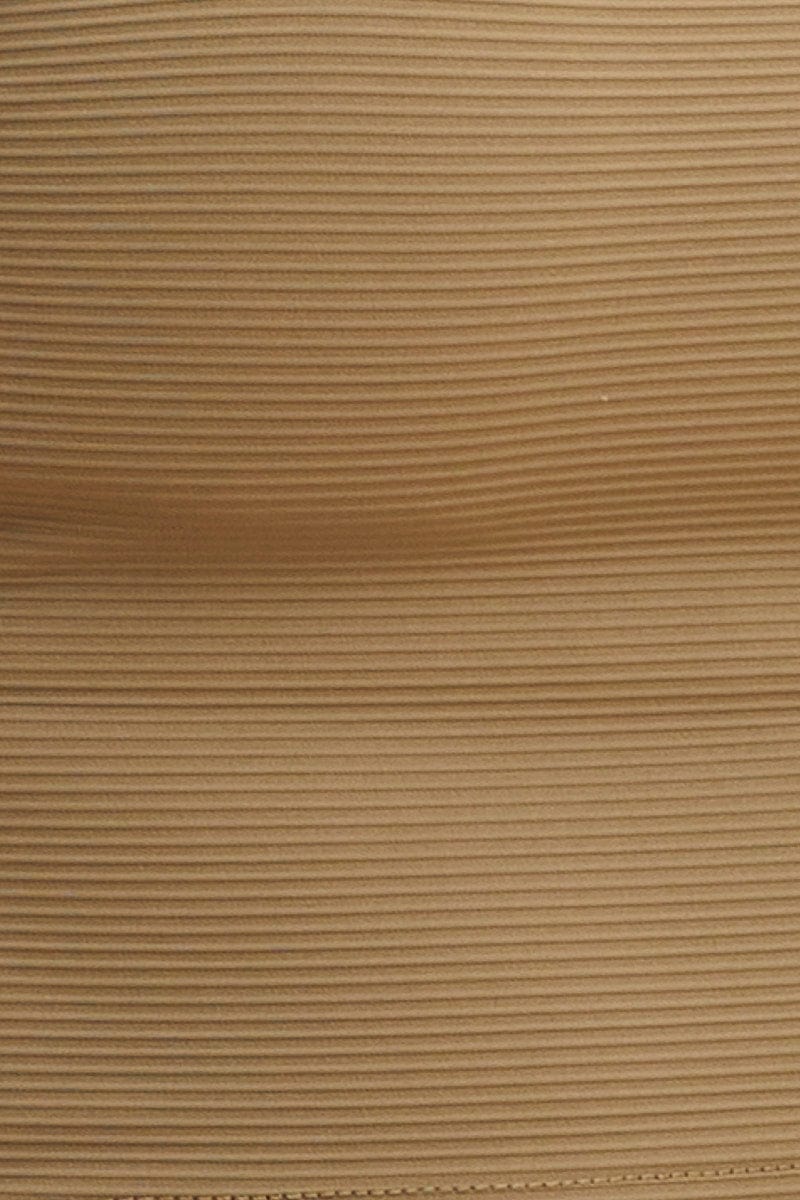 Green Crop Top High Neck Active Rib