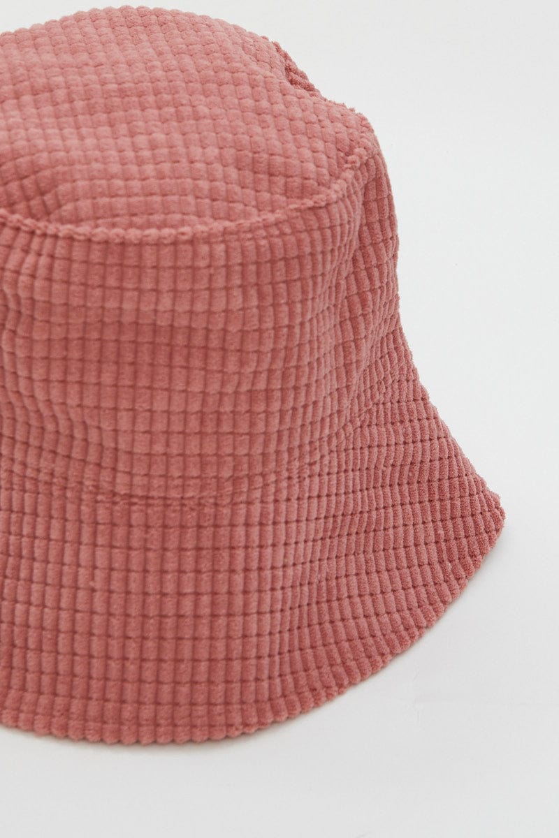 Pink Corduroy Bucket Hat