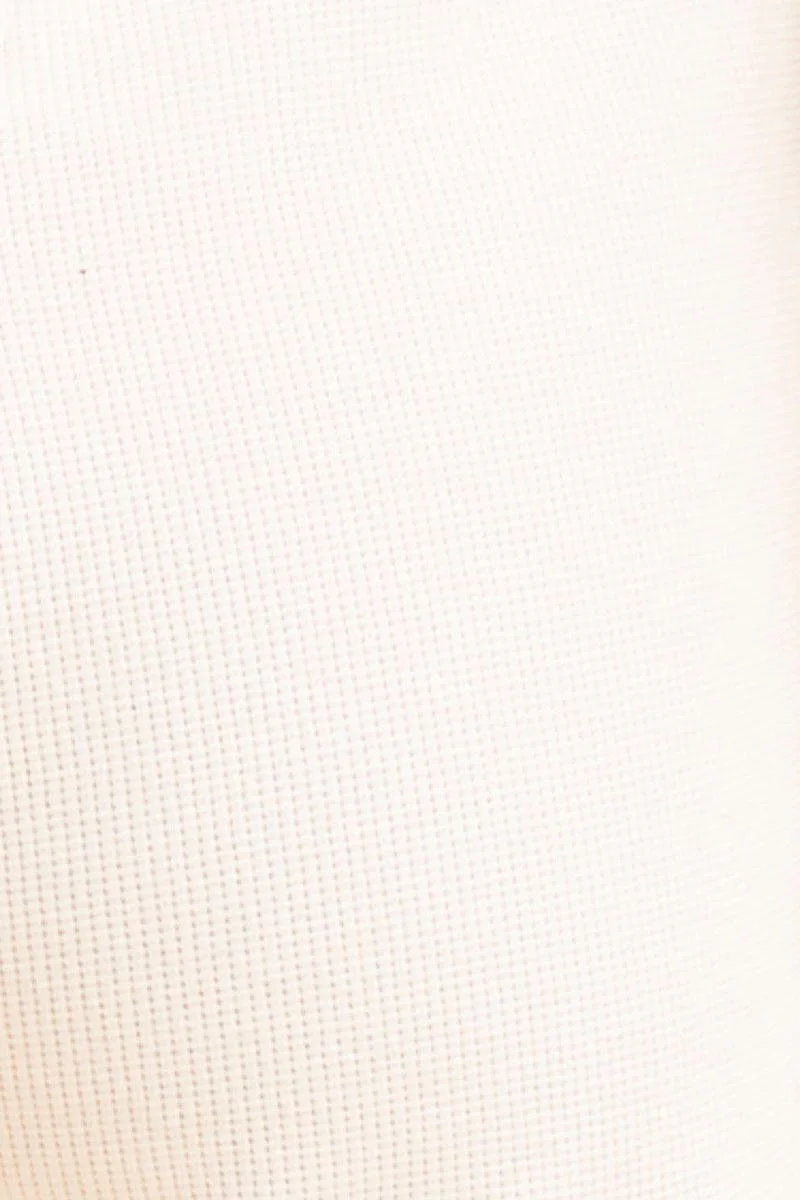 White Sutton Waffle Crew Neck Baby Tee