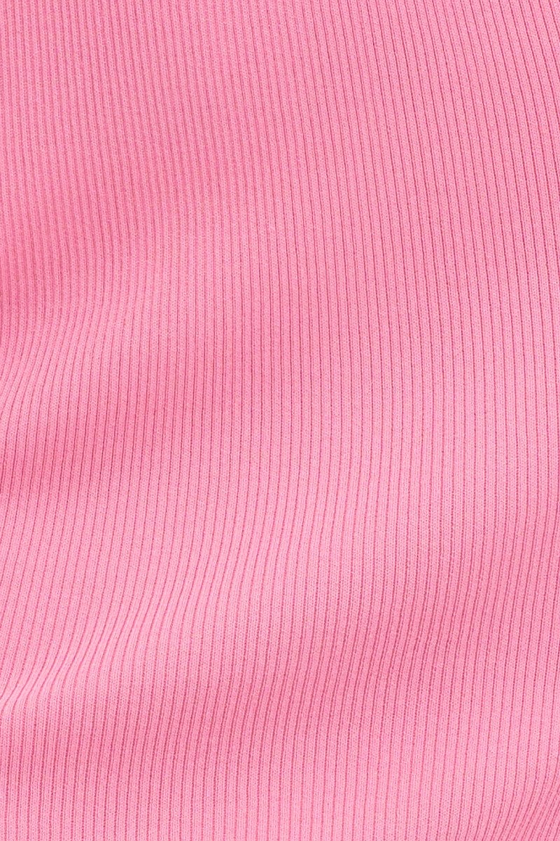 Pink Knit Skirt Midi Side Split