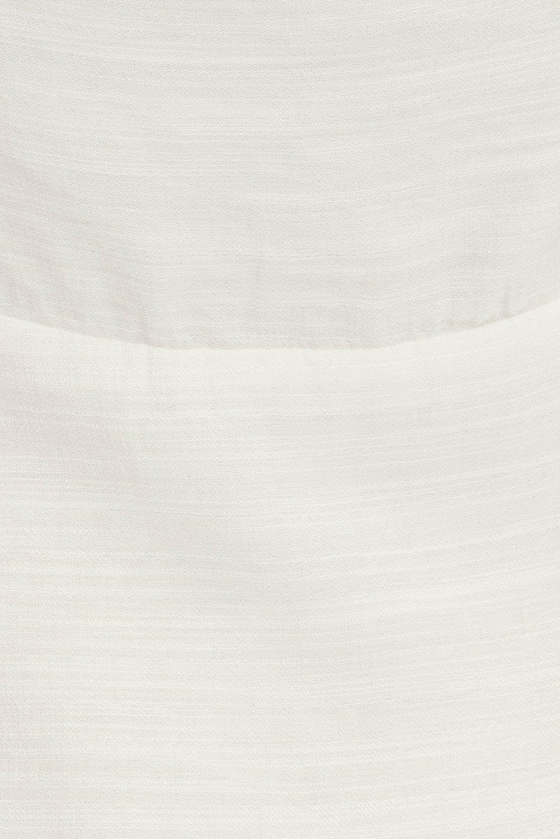 White Fit and Flare Dress Sleeveless Corset