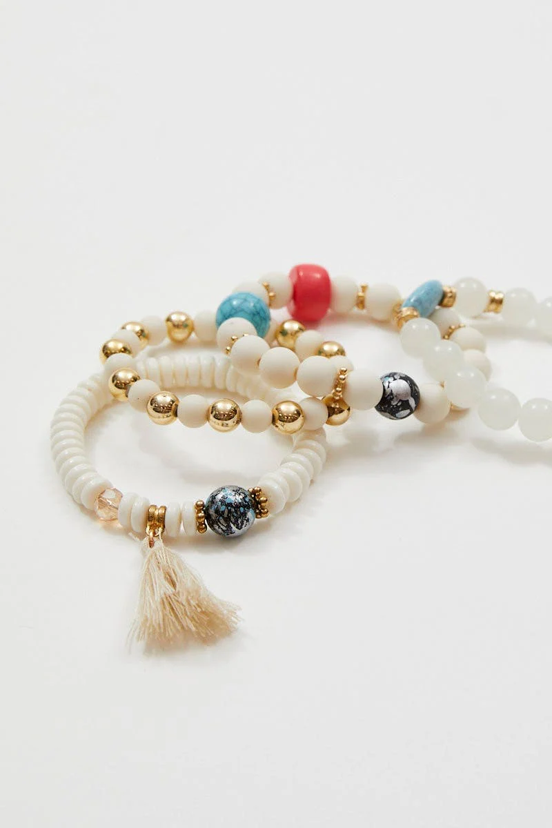 White Beaded Bracelet
