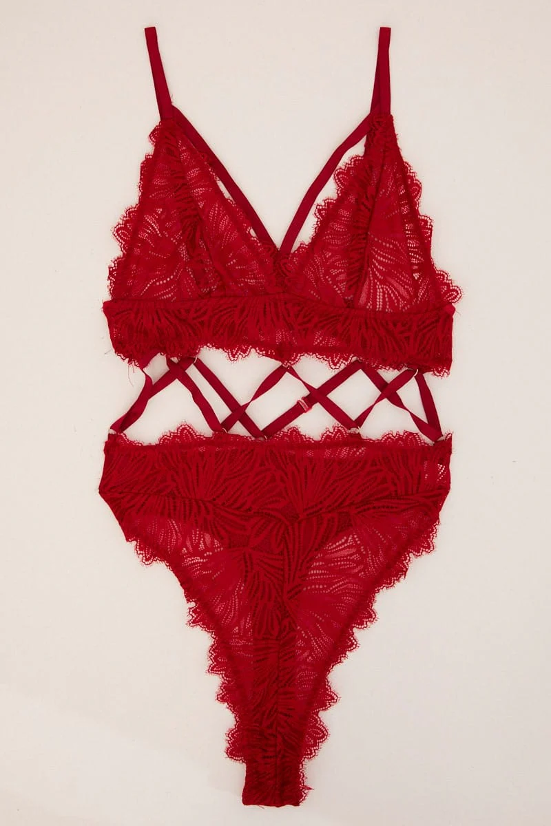 Red Lace Lingerie Set