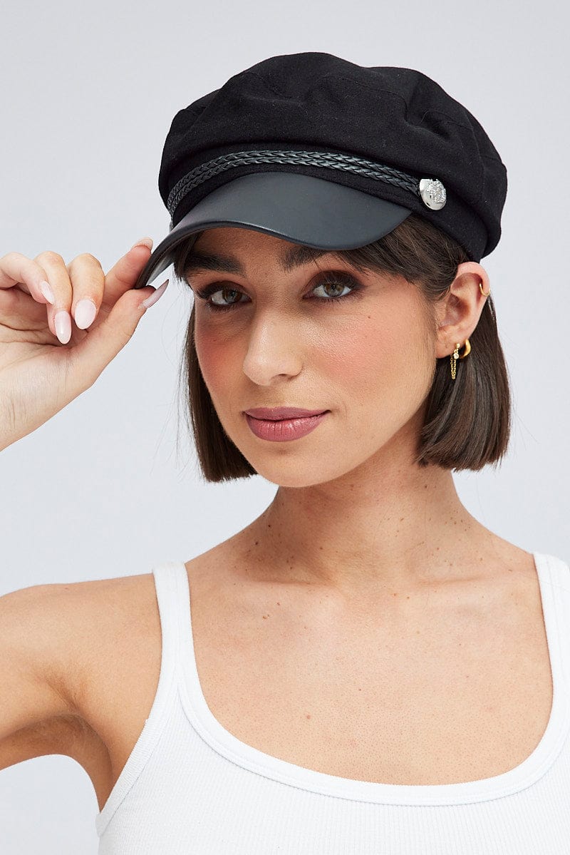 Black Baker Boy Hat