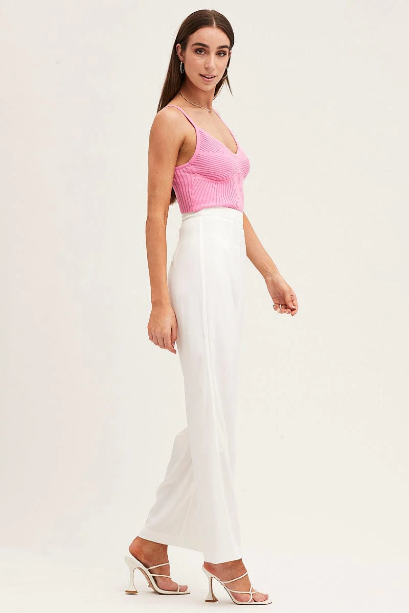 White Wide Leg Pant