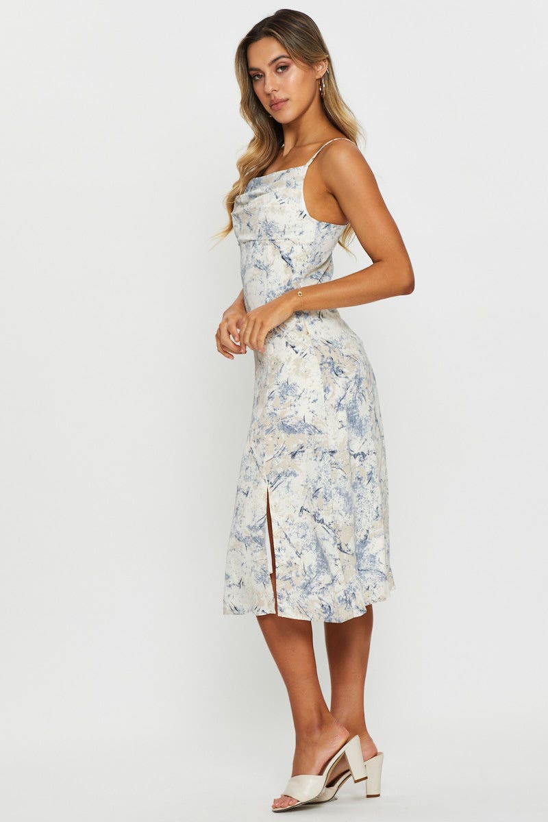 Print Slip Dress Midi