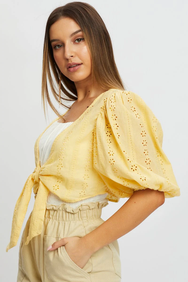 Yellow Broderie Bolero