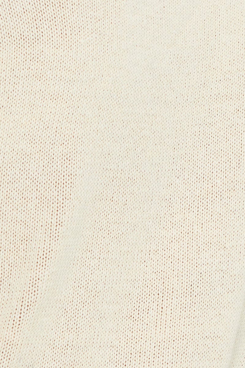 Beige Roll Neck Knit Dress