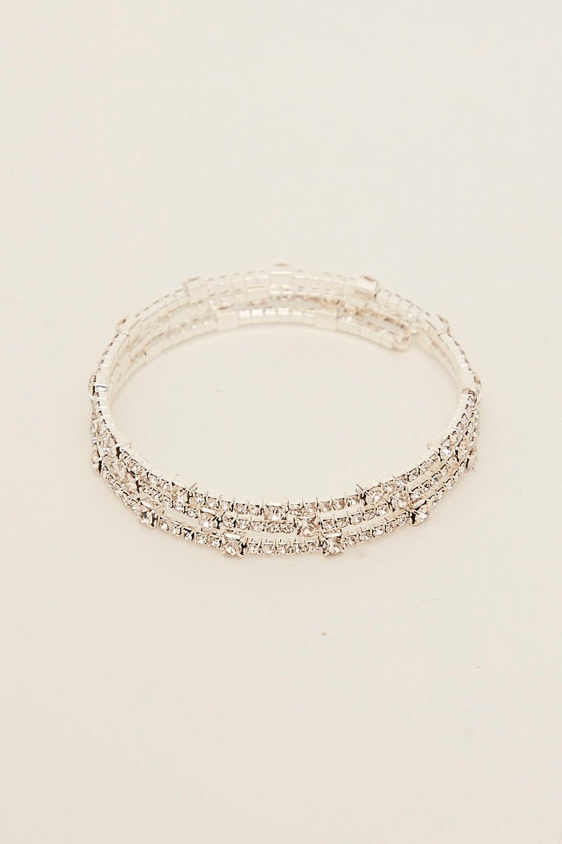 Silver Rhinestone Bangle