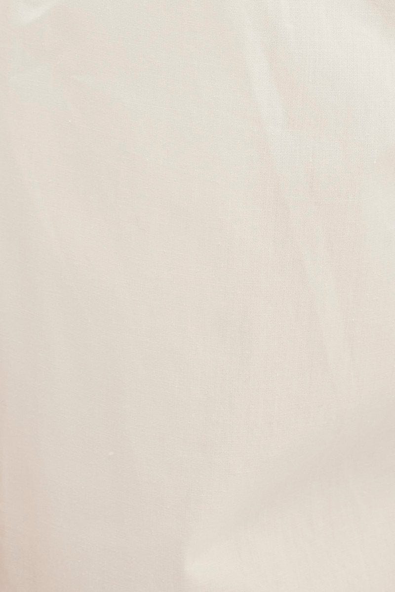 White Cargo Pants Wide Leg Mid Rise