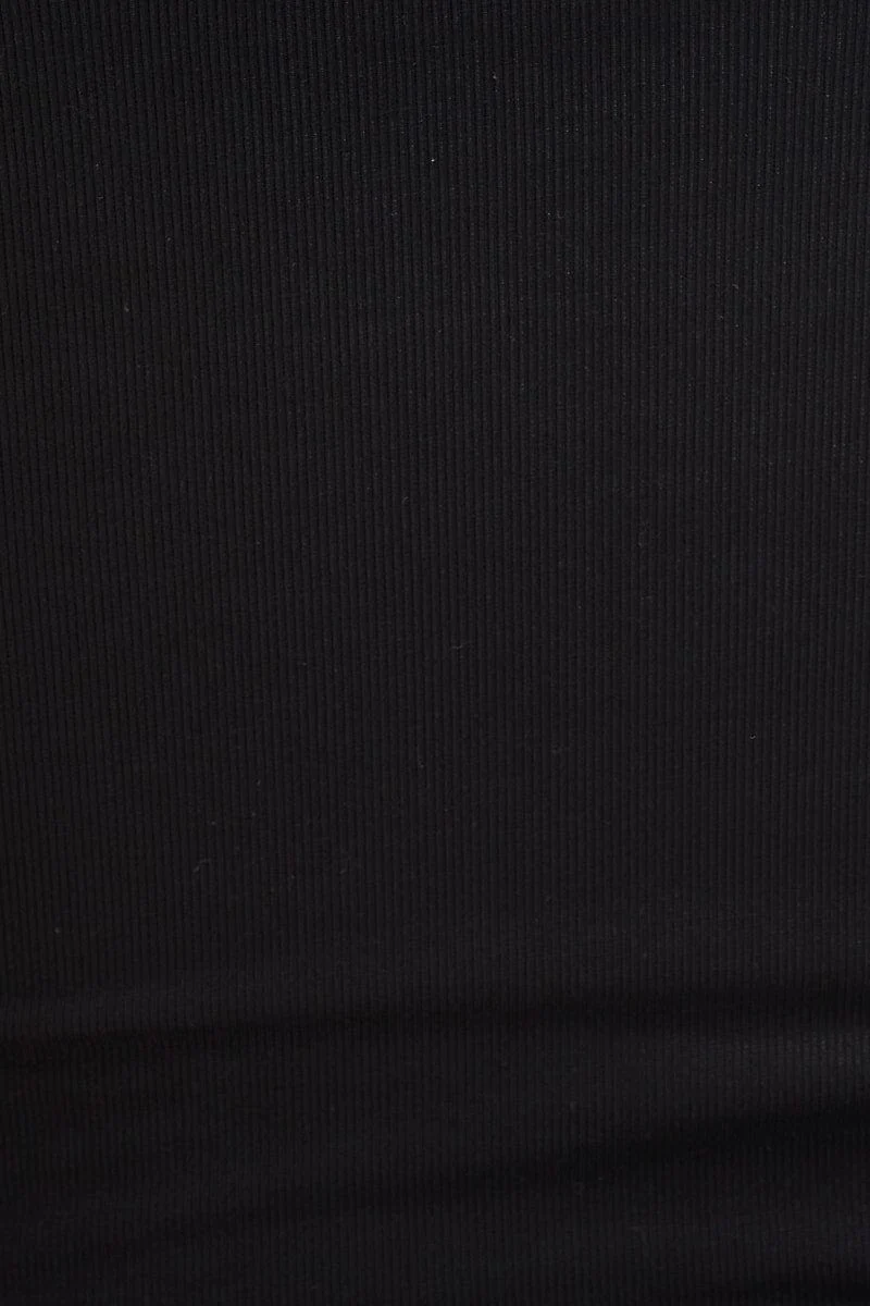 Black Top Long Sleeve Gathered Bust