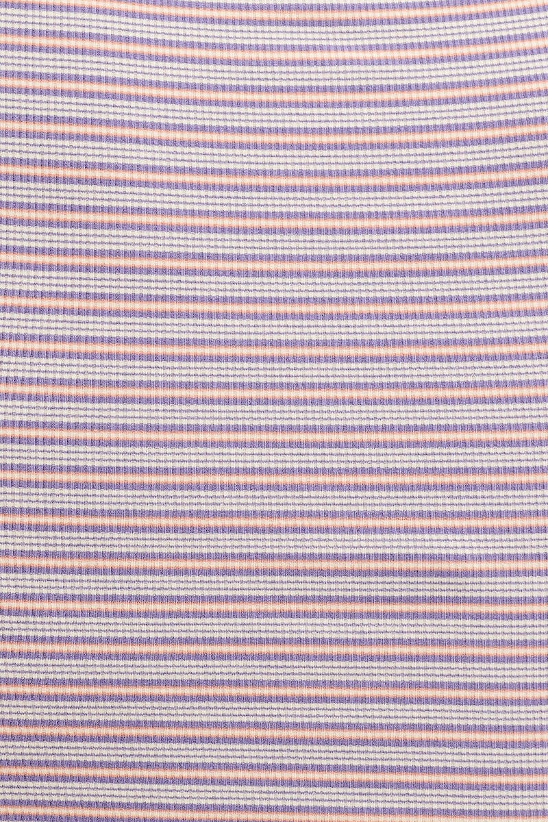 Stripe Crew Neck Short Sleeve Crop T-Shirt