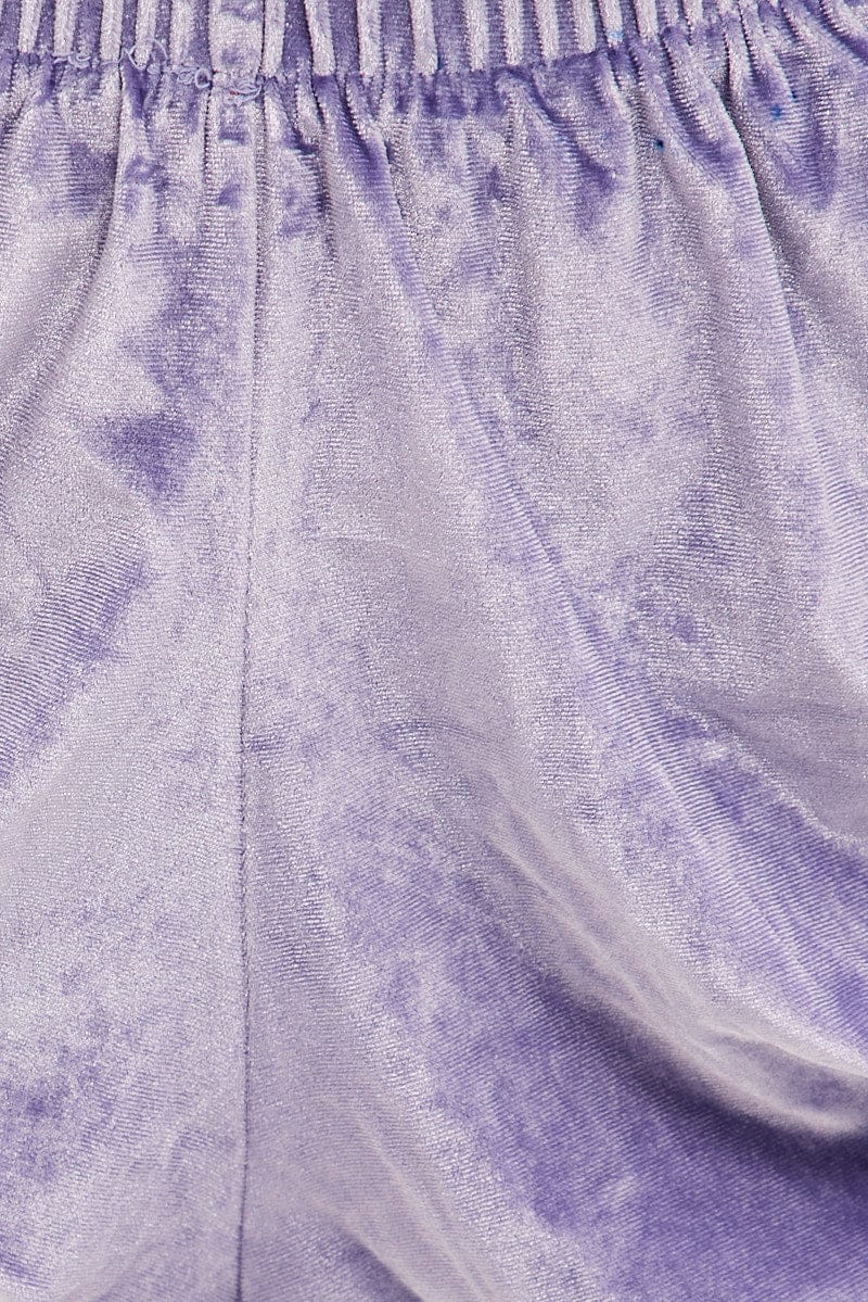 Purple Velvet Shorts