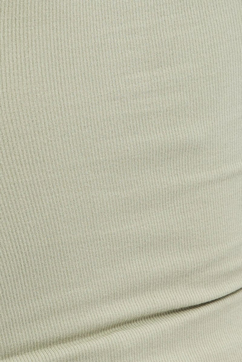 Green Tank Top Crew Neck Seamless