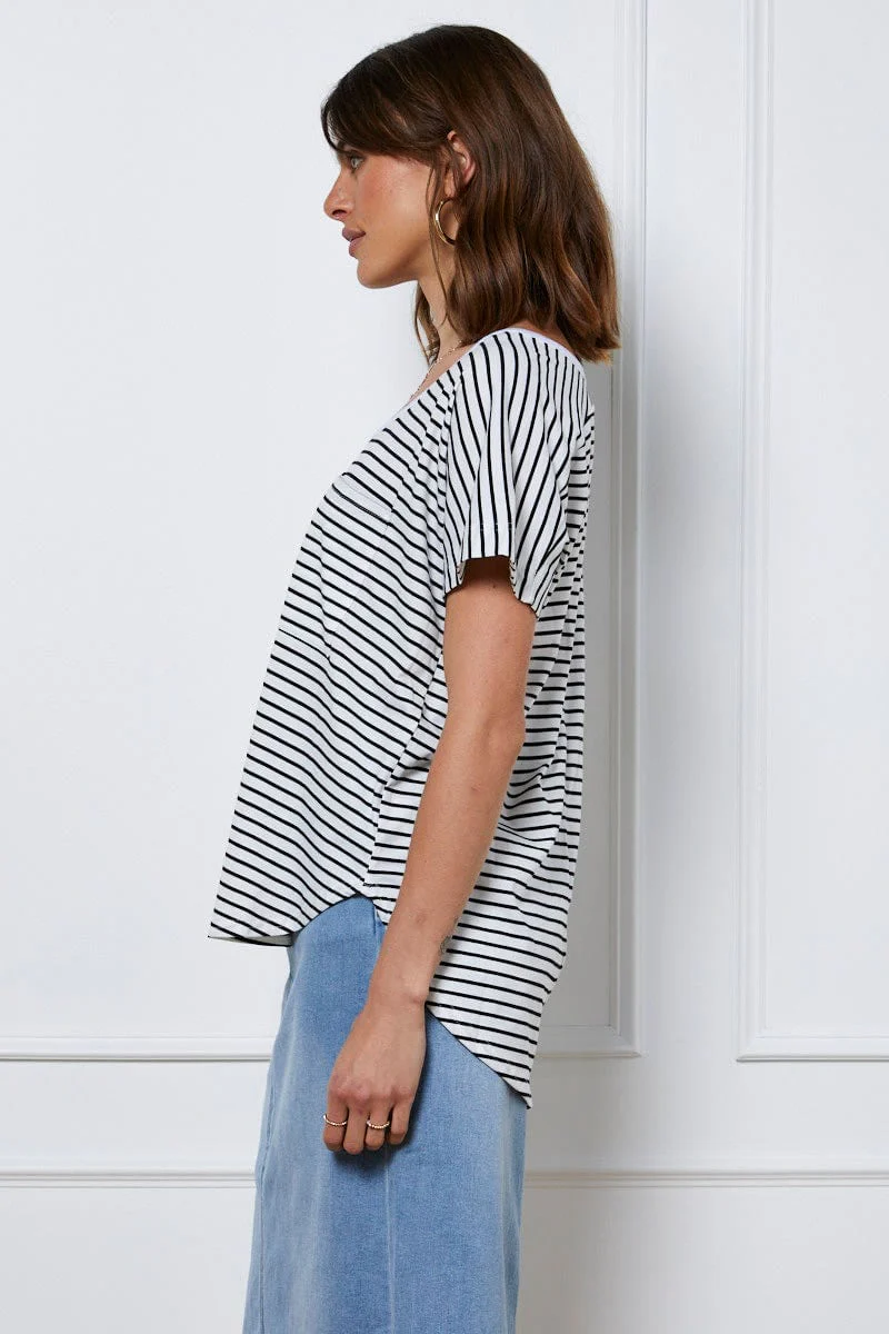 Stripe T Shirt Short Sleeve