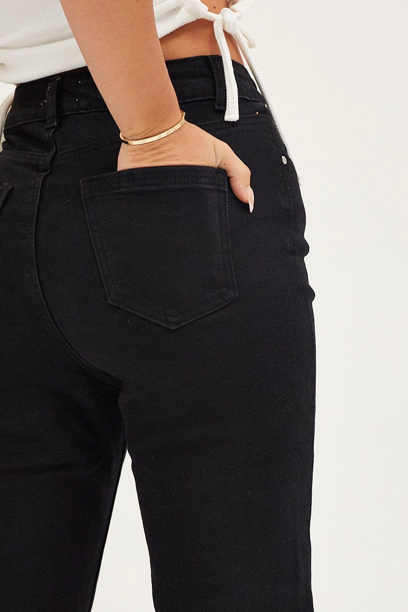 Black High Rise Mom Jeans
