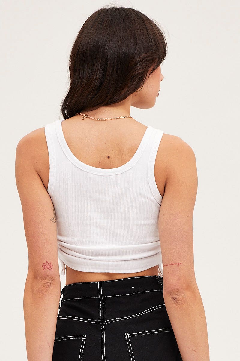 White Drawstring Top