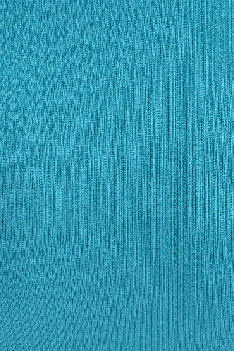 Green Midi Skirt High Rise Ribbed Jersey