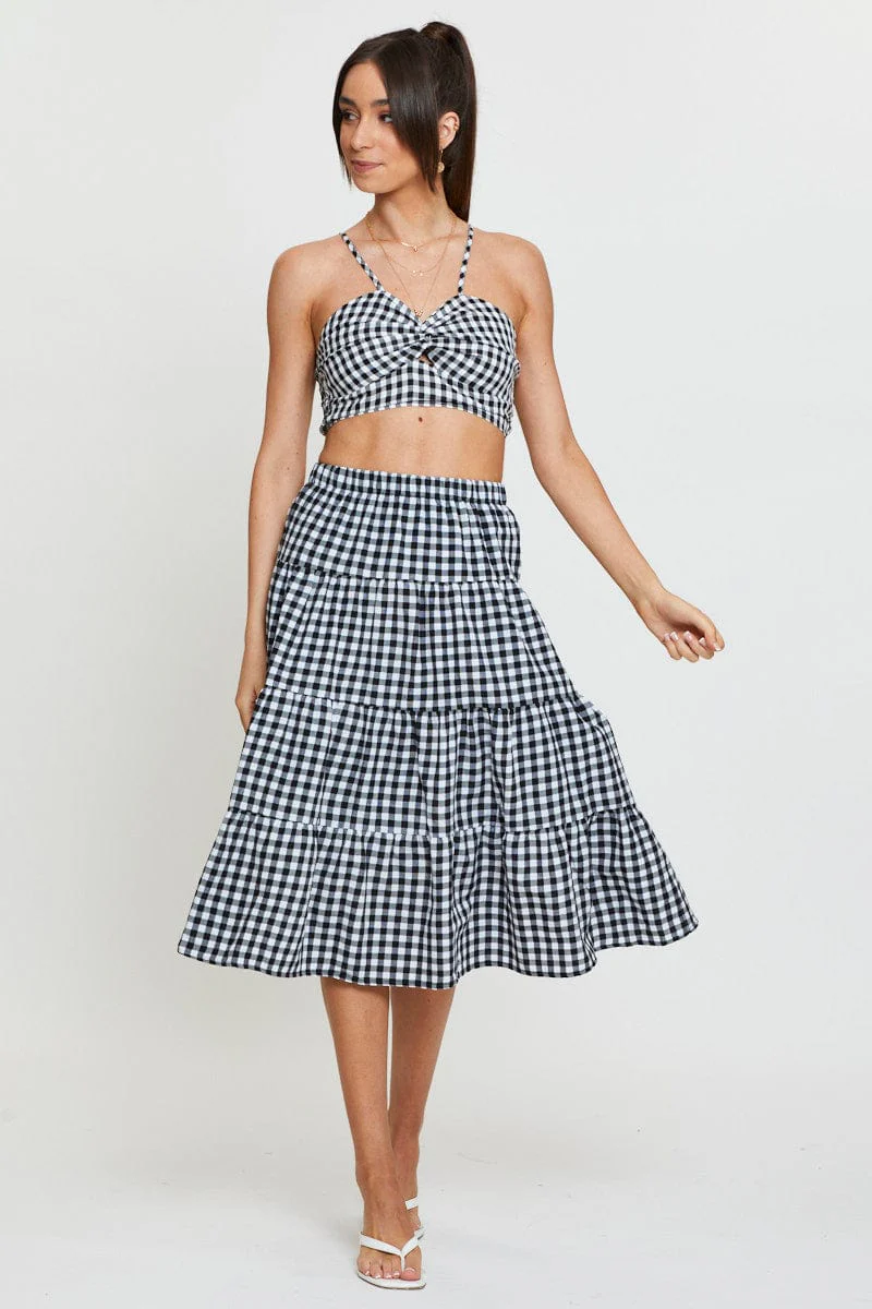 Check Cami Top Crop