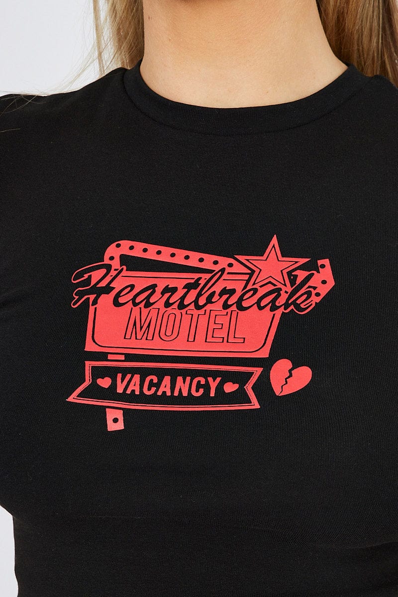 Black Graphic Tee Short Sleeve