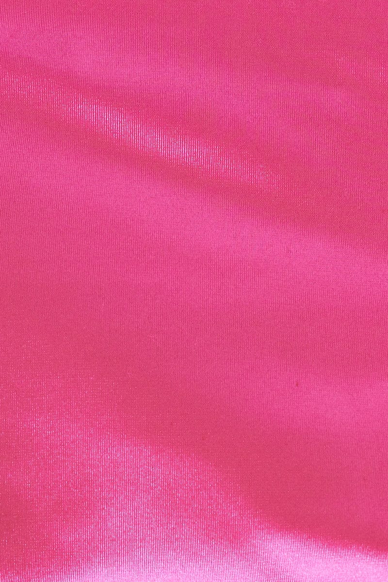 Pink Cami Top Sleeveless V Neck Crop Butterfly