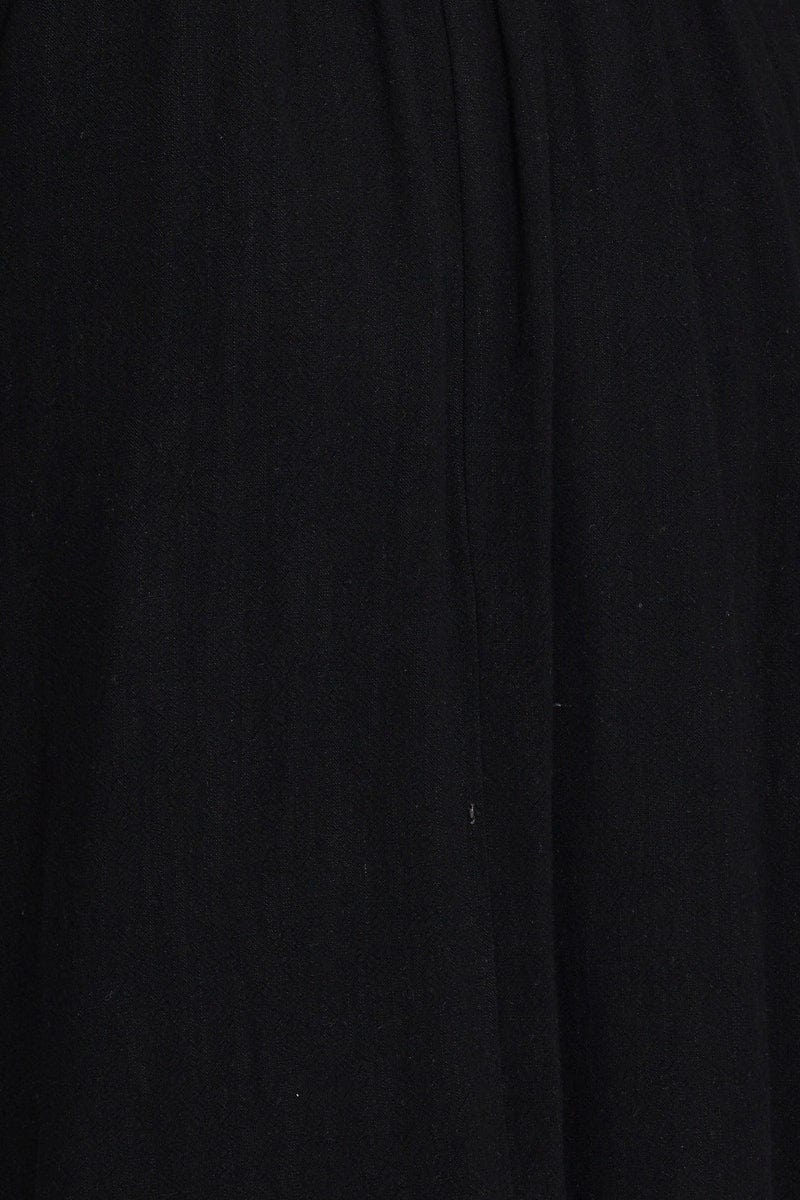 Black Midi Dress Linen