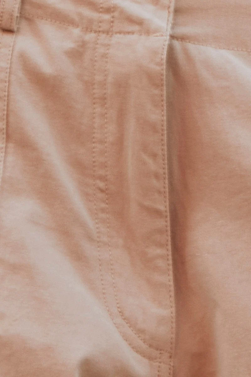 Beige Cargo Pant Mid Rise