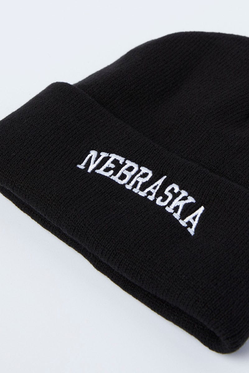 Black Nebraska Beanie
