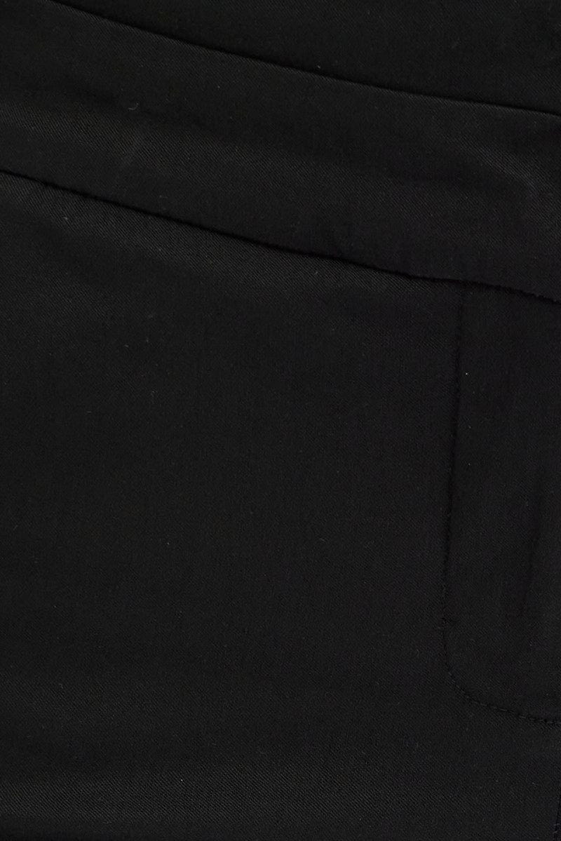 Black Slim Pants High Rise Belted Workwear