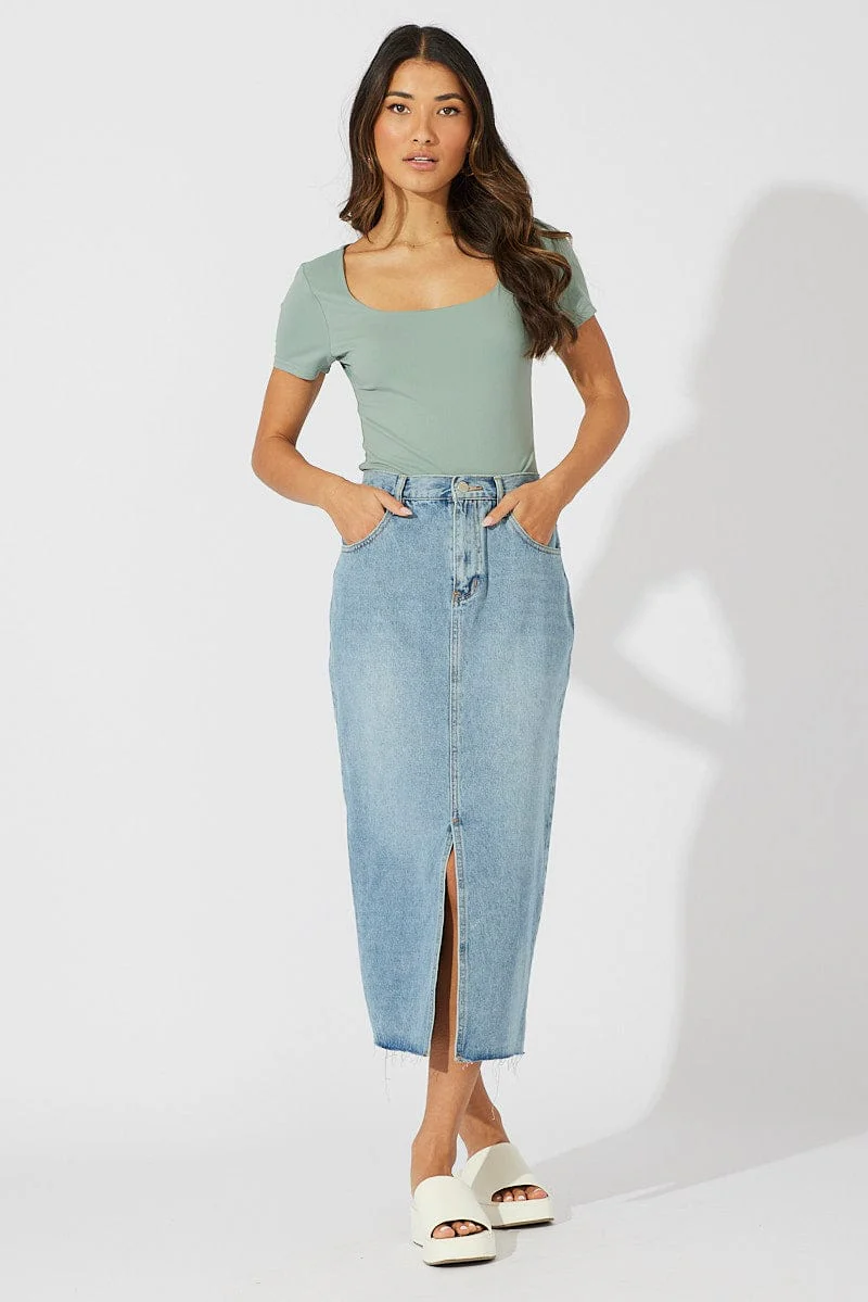 Green Supersoft Top Short Sleeve