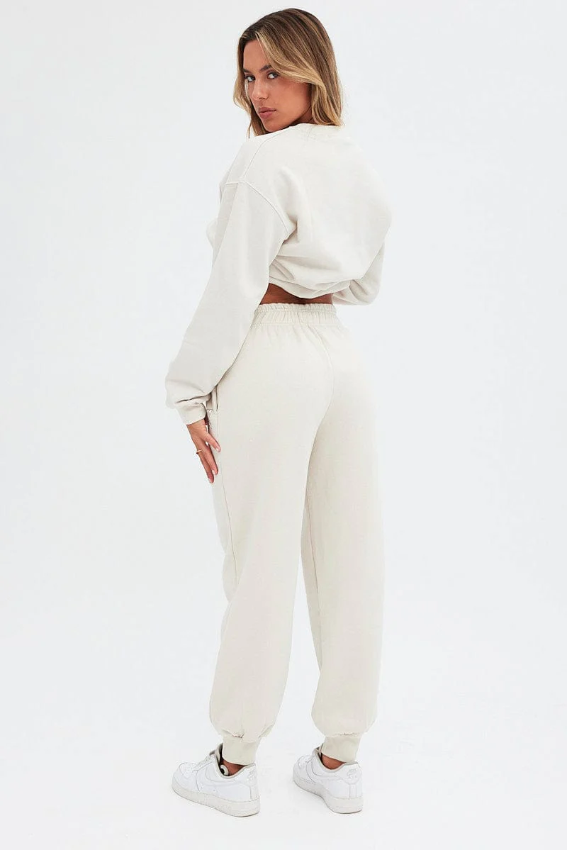 Camel Track Pants High Rise Jogger