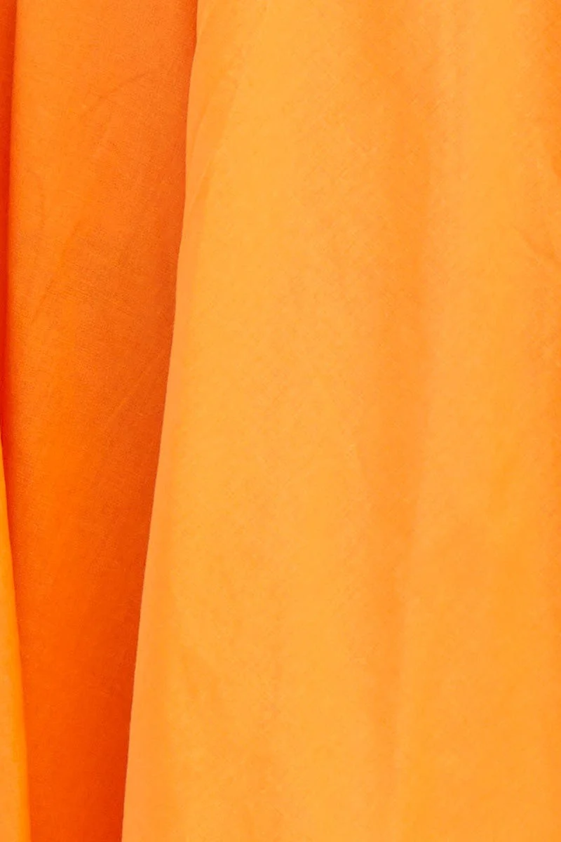 Orange A Line Dress Midi